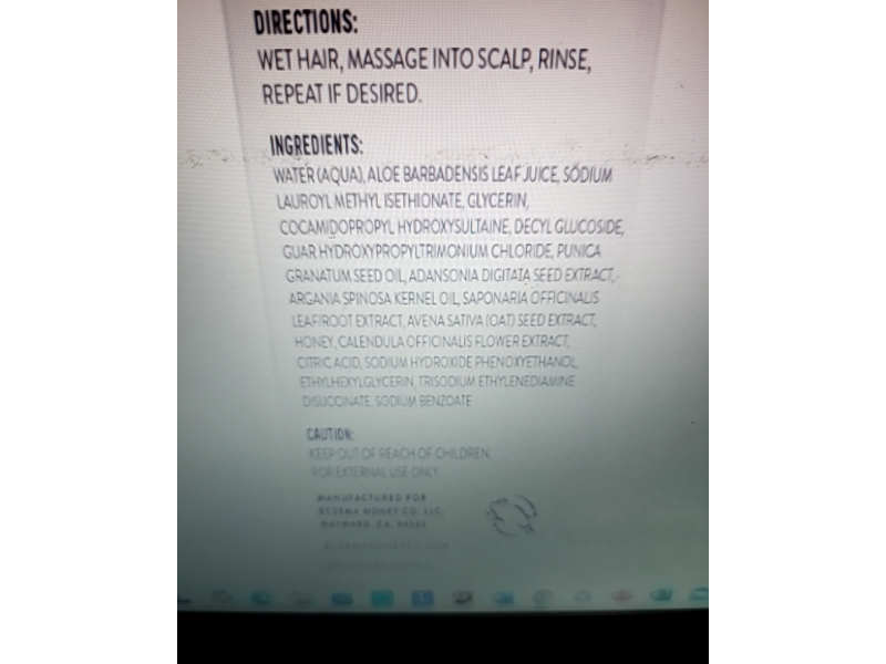 Eczema Honey Soothing Shampoo, Oatmeal & Argan Oil, 8 oz/226.79 mL