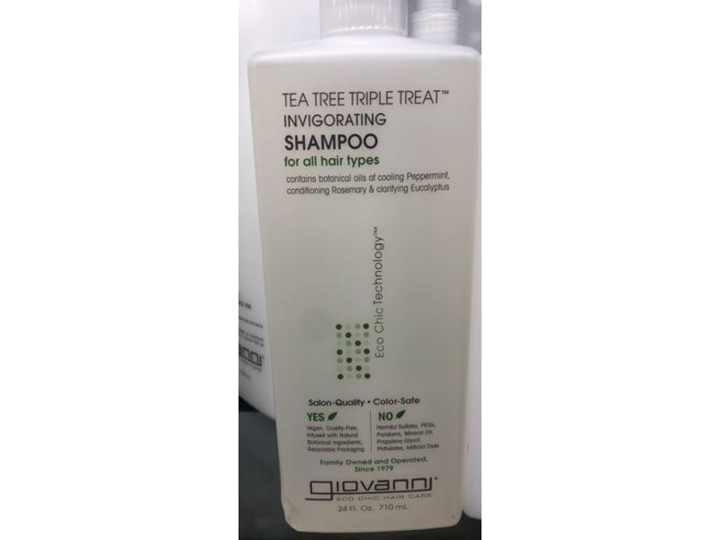 Giovanni Hair Tea Tree Triple Treat Invigorating Shampoo, Eco Chic Technology, 24 fl oz/710 mL