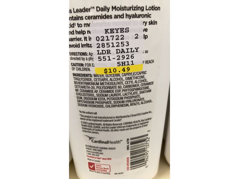 Leader Daily Moisturizing Lotion, Fragrance Free, 12 fl oz/355 mL