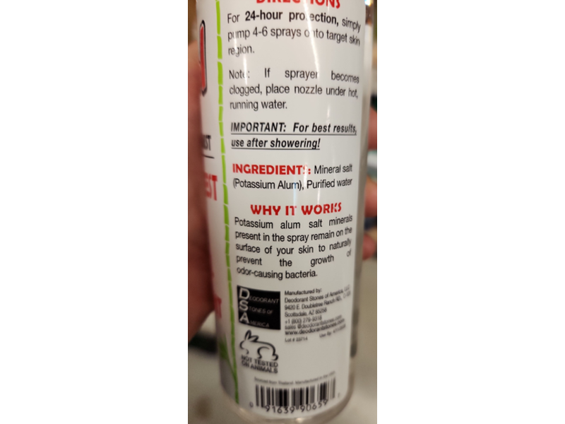 Thai Natural Crystal Deodorant Mist, Aerosol Free, 8 fl oz/240 mL