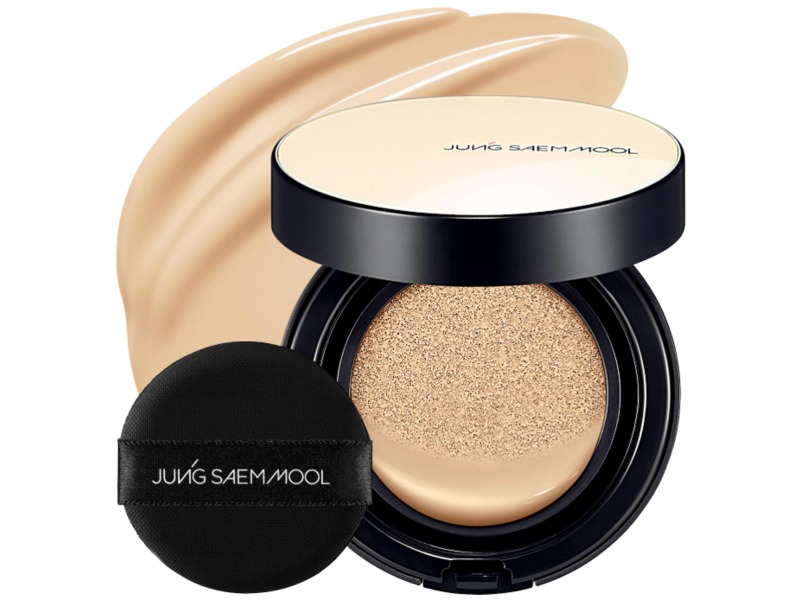 Jung Saem Mool Essential Skin Nuder Long-Lasting Hydrating Compact Cushion Foundation, 21W Medium - Warm Medium, 0.49 oz/14 g