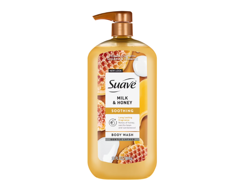 Suave Soothing Body Wash, Milk & Honey, 30 fl oz/887 mL
