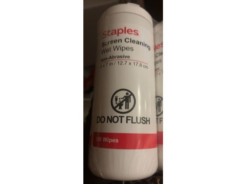 Staples Screen Cleaning Wet Wipes, 100 Count