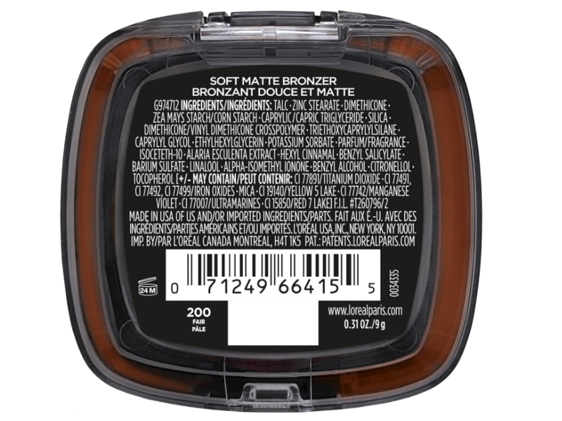 L'Oreal Paris Infallible Fresh Wear Bronzer, 200 Fair, 0.31 oz/9 g