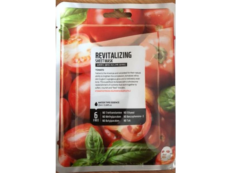 Farmskin Revitalizing Sheet Mask, Tomato, 0.84 fl oz/25 mL