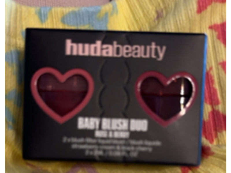 Huda Beauty Mini Baby Blush Duo Set, Strawberry Cream and Black Cherry, 0.06 fl oz/2 mL