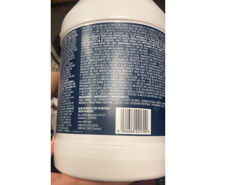 Wella Welloxon Perfect Creme Developer 6%, 20 Vol, 3.78 L