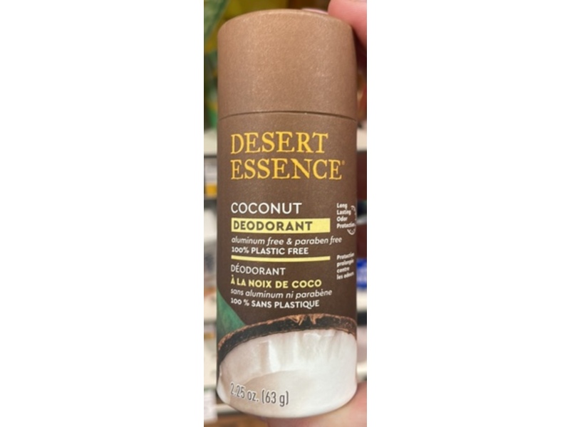 Desert Essence Deodorant, Coconut, 2.25 oz/63 g