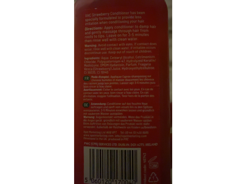 XHC Strawberry Conditioner, 14 fl oz/400 mL