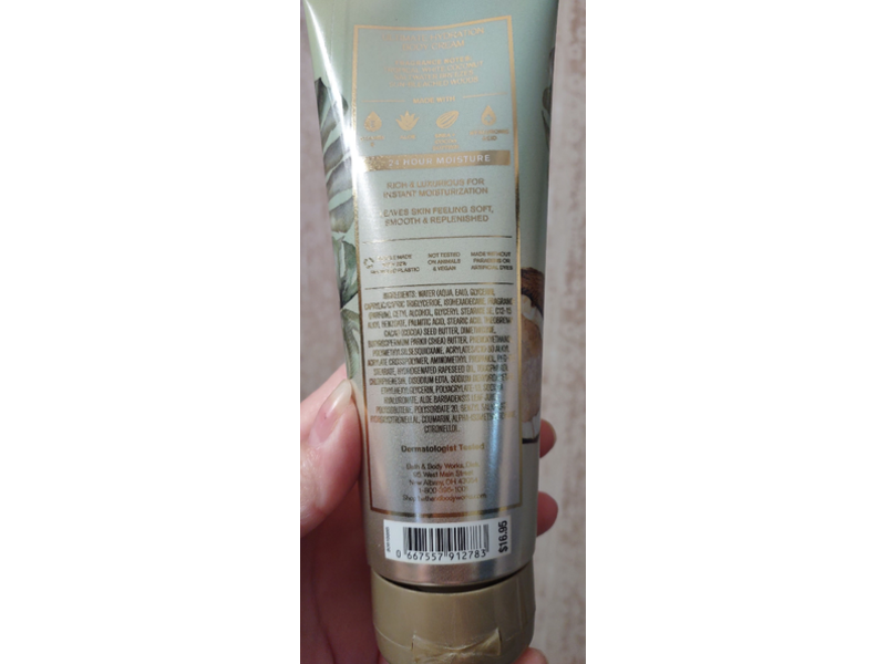 Bath & Body Works Waikiki Beach Coconut Ultimate Body Cream, Shea Butter + Hyaluronic Acid, 8 oz/224 g