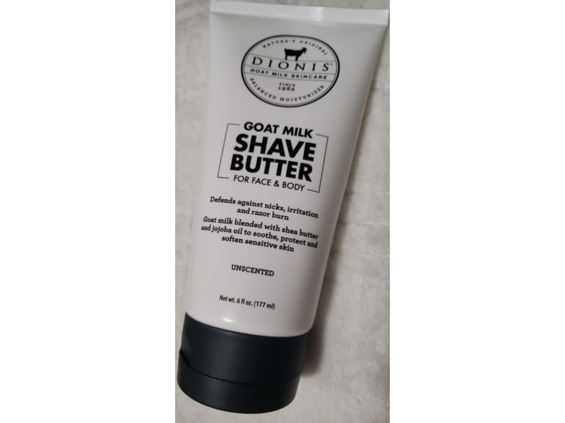 Dionis Goat Milk Shave Butter, Unscented, 6 fl oz/177 mL