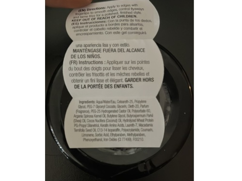 Lottabody Control Me Edge Gel Black, Coconut & Shea Oils, 2.25 oz/63.7 g