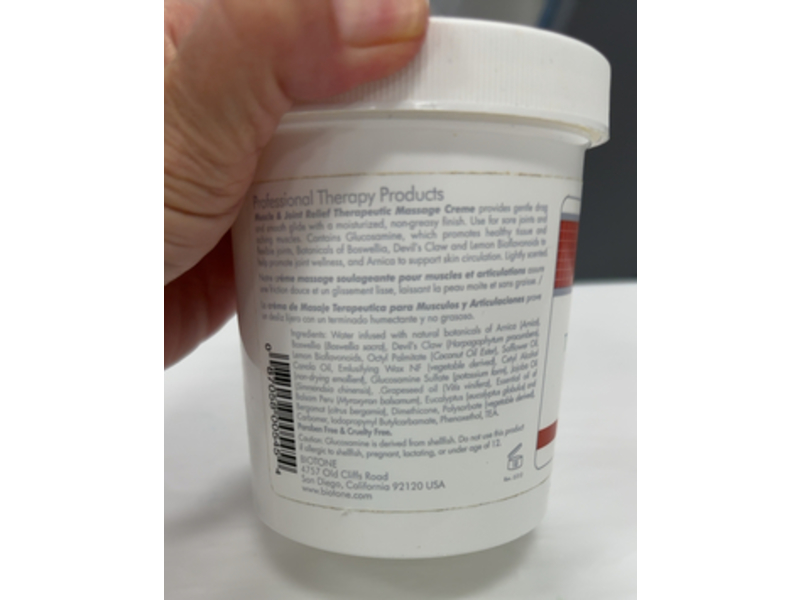 Biotone Muscle & Joint Relief Therapeutic Massage Creme, 16 fl oz/472 mL