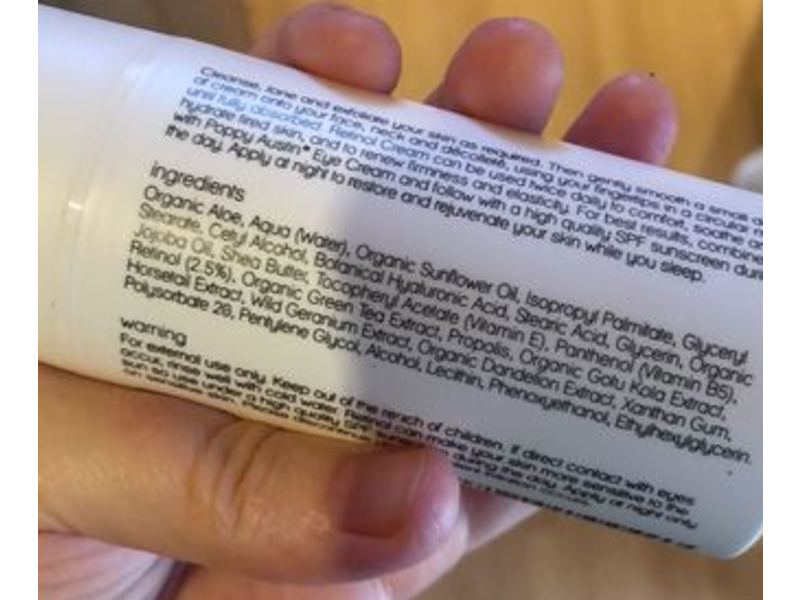 Poppy Austin Rentinol Cream, Green Tea & Vitamin E, 3.4 fl oz/100 mL