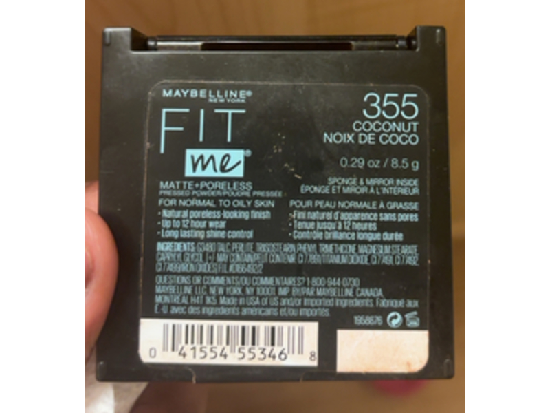 Maybelline New York Fit Me Matte + Poreless Powder, 355 Coconut, 0.29 oz/8.5 g
