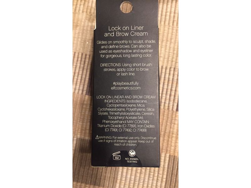 e.l.f. Cosmetics Lock On Liner and Brow Cream, 81943 Medium Brown, 0.19 oz