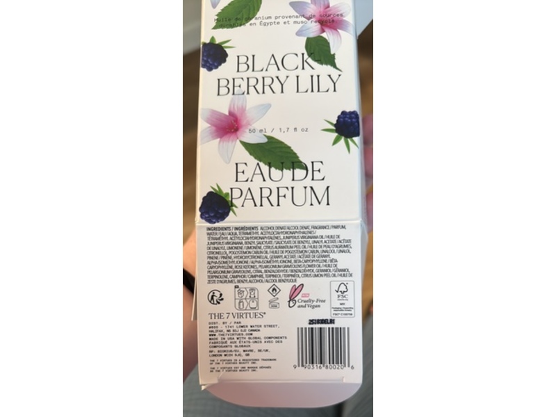 The 7 Virtues Eau De Parfum, Blackberry Lily, 1.7 fl oz/50 mL