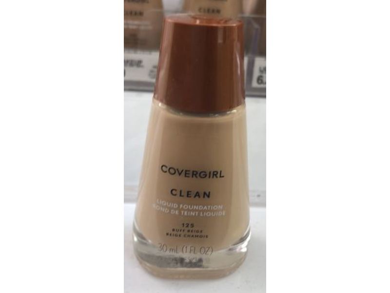 Covergirl Clean Liquid Foundation, 125 Buff Beige, 1 fl oz/30 mL