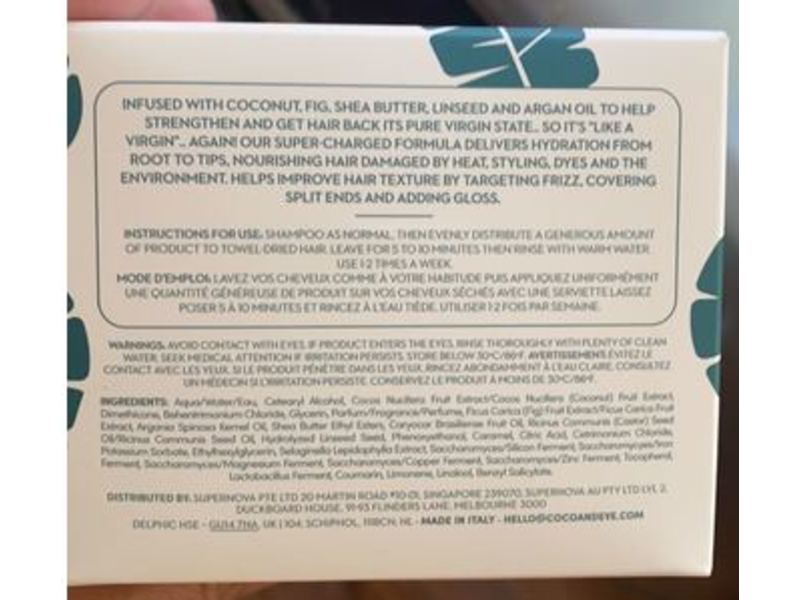 Coco & Eve Like A Virgin Super Nourishing Hair Masque, Coconut & Fig, 7.2 fl oz/212 mL