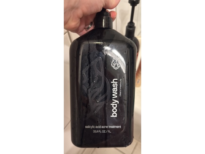 Black Wolf Salicylic Acid Acne Treatment Body Wash, 33.8 fl oz/1 L