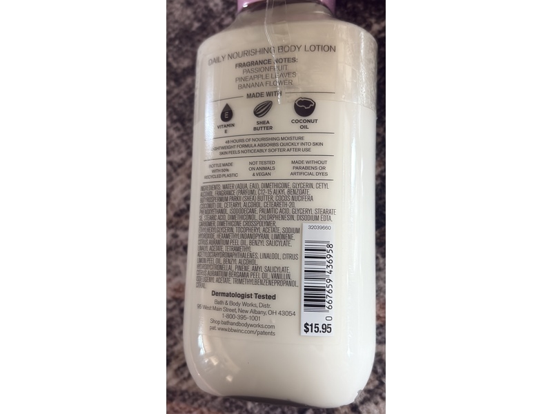 Bath & Body Works Bahamas Body Lotion, Passion Fruit & Banana Flower, 8 fl oz/236 mL