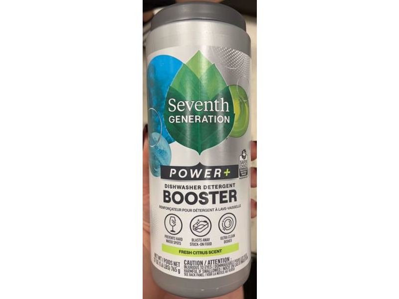 Seventh Generation Power+ Dishwasher Detergent Booster, Fresh Citrus, 27 oz/765 g, Pack of 2