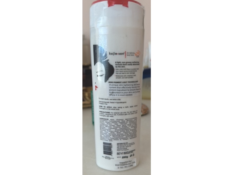 Kojie San Skin Lightening Body Lotion, HydroMoist, 250 g