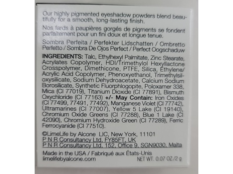 Limelife By Alcone Perfect Eyeshadow, 01 Sweet Dreams, 0,07 oz/2 g