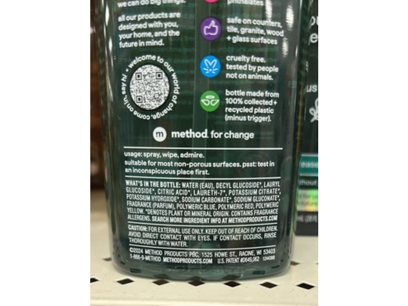 Method All Purpose Cleaner, Eucalyptus + Rosemary, 28 fl oz/828 mL