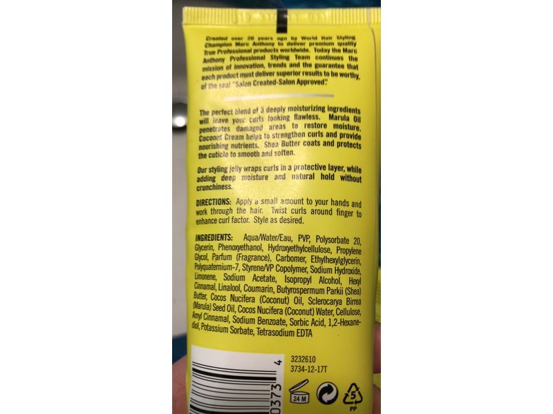 Marc Anthony Strictly Curls 3x Moisture Styling Jelly, 3.4 fl oz/100 mL