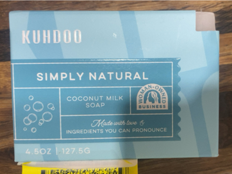 Kuhdoo Simply Natural Coconut Milk Soap, 4.5 oz/127.5 g