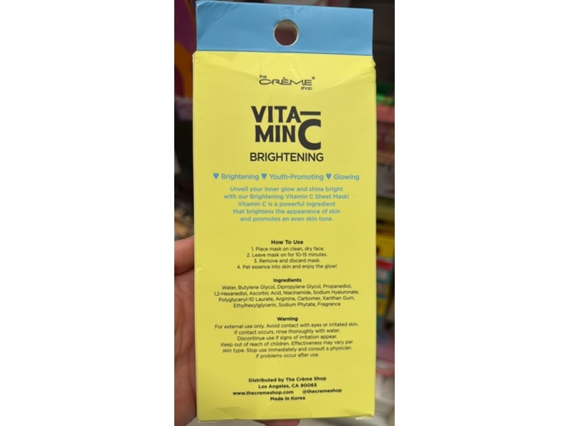 The Creme Shop Vitamin C Brightening Comfort Fit Sheet Mask, 5 Count