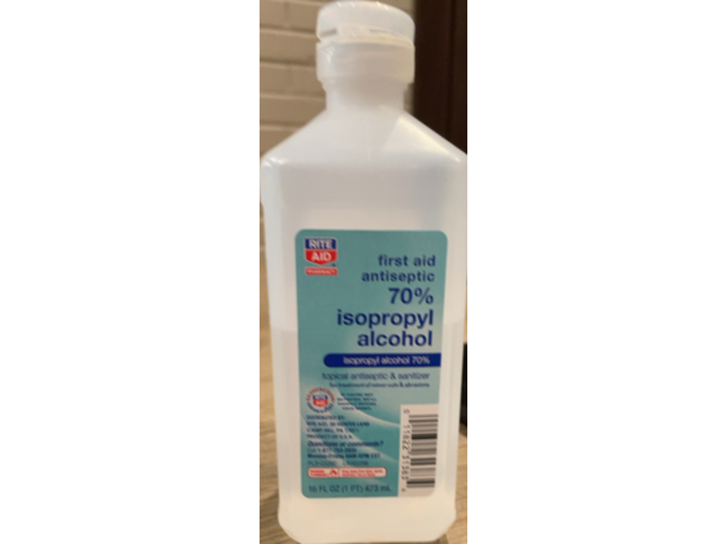 Rite Aid First Aid Antiseptic 70% Isopropyl Alcohol, 16 fl oz/473 mL