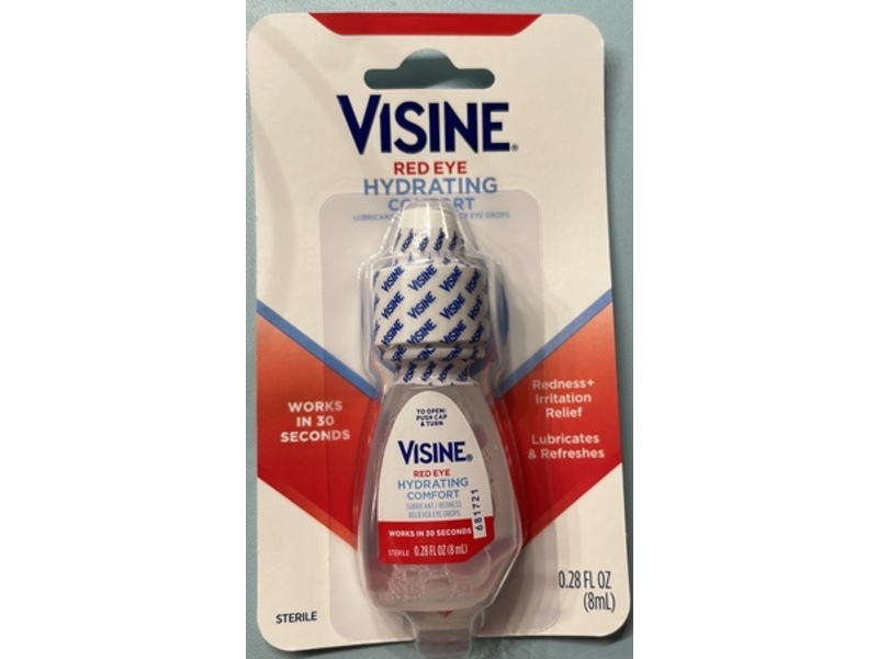 Visine Red Eye Hydrating Comfort Lubricant, 0.28 fl oz/8 mL