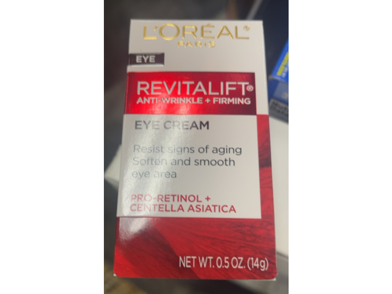 L'Oreal Paris Revitalift Anti-Wrinkle + Firming Eye Cream, Pro-Retinol + Centella Asiatica, 0.5 oz/14 g