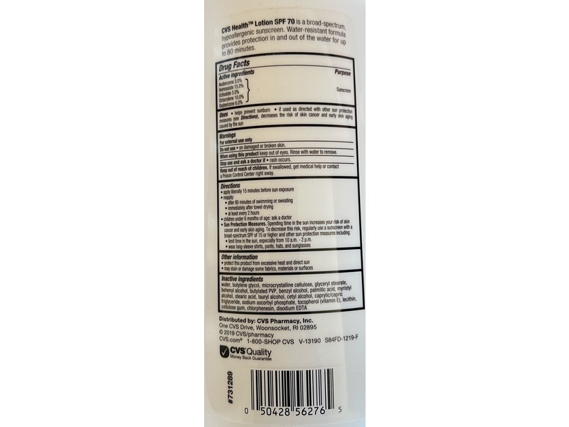 CVS Health Broad Spectrum Sunscreen Lotion, SPF 70, 16 fl oz (473 mL)