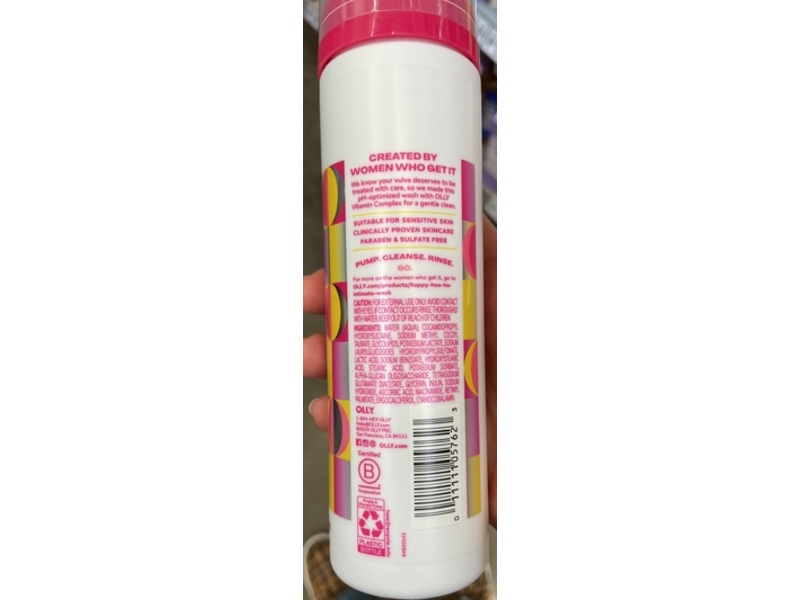 Olly Happy Hoo-Ha Wash Intimate Cleanser, Prebiotics + Glycerin & Vitamin E, 6 oz/177 mL