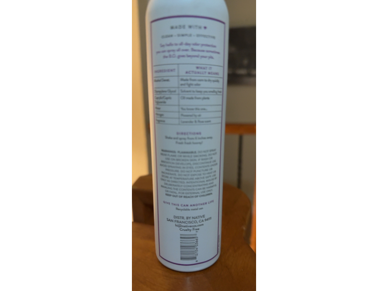 Native Deodorant & Body Spray, Lavender & Rose, 3.5 oz/99 g