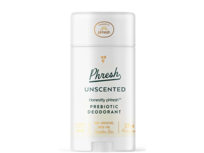 Honestly pHresh Prebiotic Deodorant, Unscented, 2.25 oz/64 g