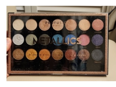 Profusion Cosmetics Metallic Eyeshadow Palette, 0.92 fl oz/26 g