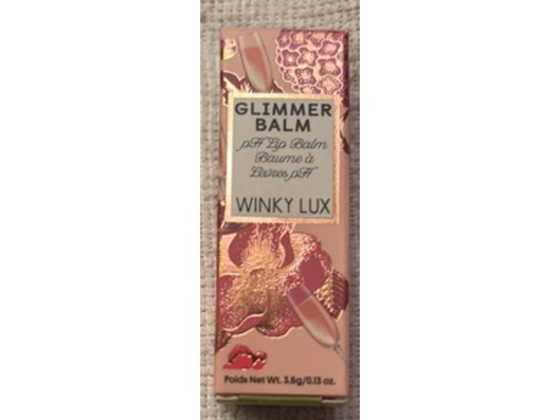 Winky Lux Glimmer pH Lip Balm, Rose Glimmer, 0.13 oz/3.6 g