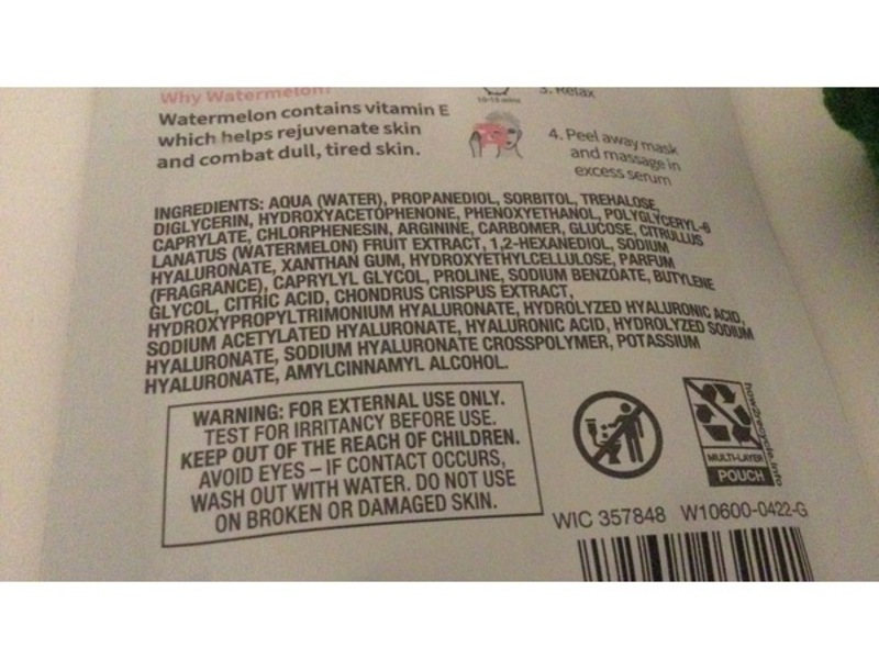 Walgreens Hydrating Sheet Mask, Watermelon