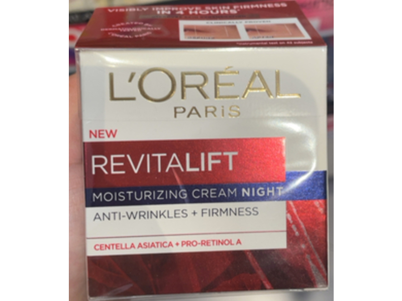 L'oreal Paris Revitalift Moisturizing Night Cream, Centella Asiatica + Pro - Retinol A, 50 mL