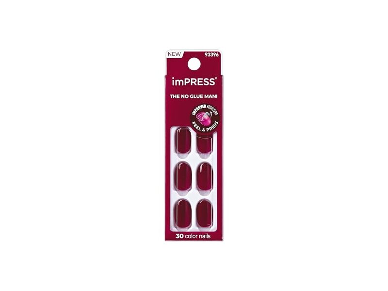 Impress The No Glue Mani Press On Nails, Maplewood, Short, 30 Count