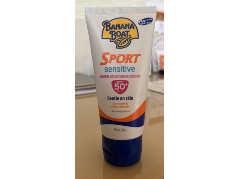 Banana Boat Sport Sensitive Sunscreen, SPF 50+ PA+++, 3 oz/90 mL