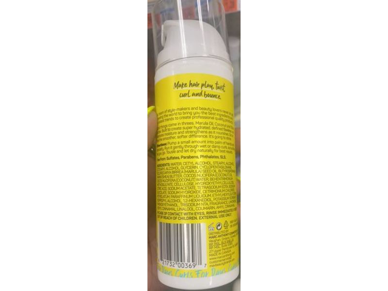 Marc Anthony Strictly Curls 3X Moisture 3-In-1 Styling Cream, Marula, Coconut + Shea, 5.07 fl oz/150 mL