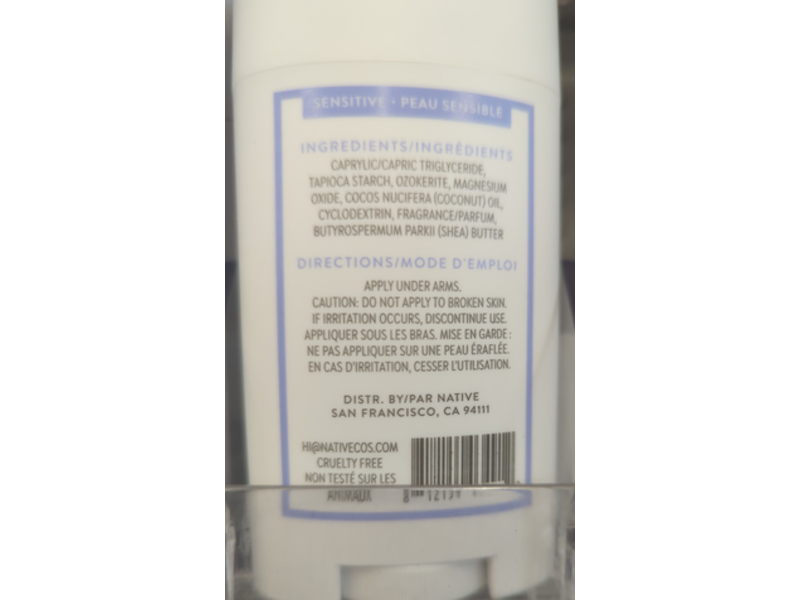 Native Deodorant, Cotton & Lily, 2.65 fl oz/75 g