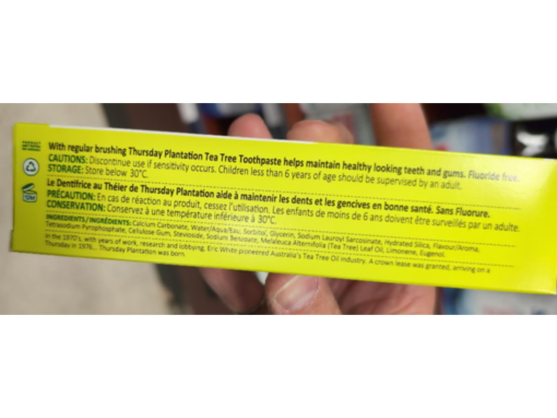 Thursday Plantation Toothpaste, Tea Tree, 3.9 oz/110 g