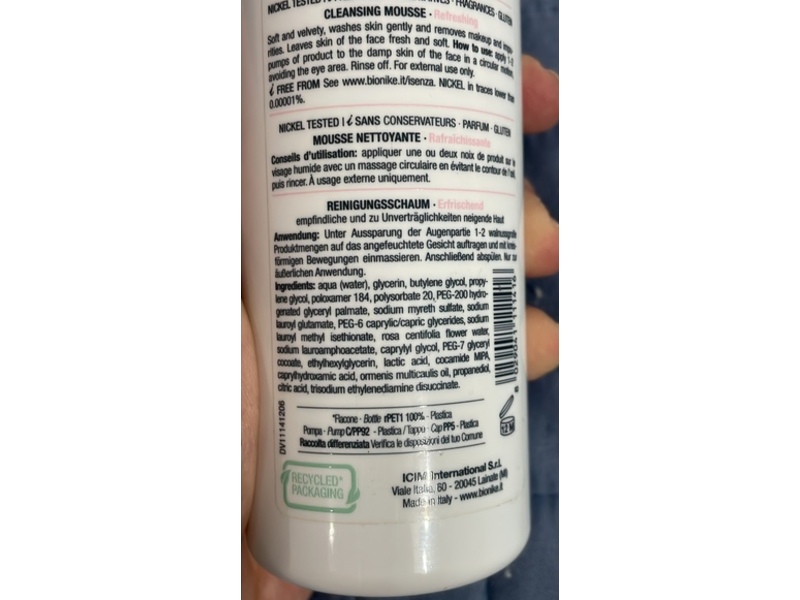 Bionike Defense Cleansing Mousse, 5.07 fl oz/150 mL