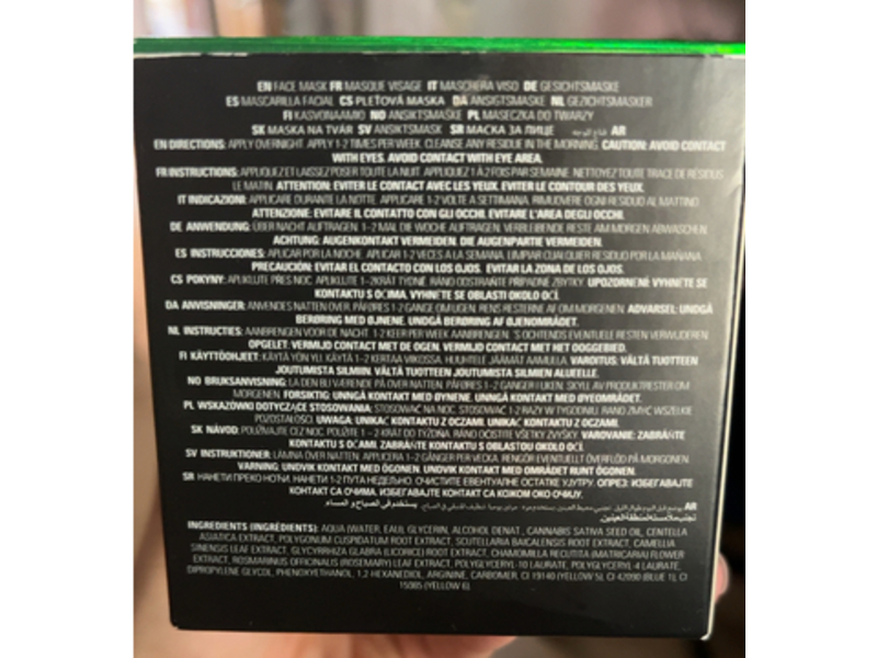 Revolution Skincare Overnight Cannabis Sativa Face Mask, Chilled Jelly, 4.05 fl oz/120 mL